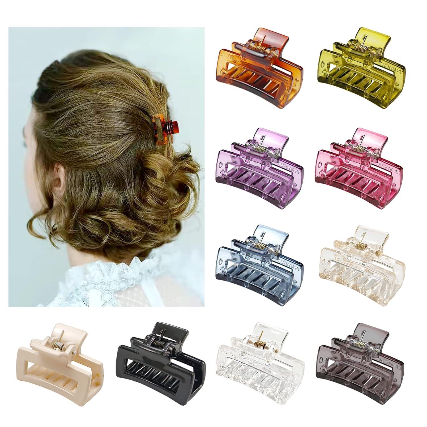 10er Set bunte Mini-Haarspangen für Damen - Haarklammern 4 cm