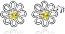 925 Sterling Silber Gänseblümchen Ohrringe - Unschuld & Liebe