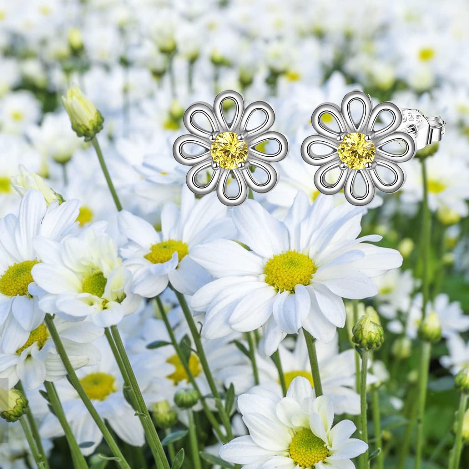 925 Sterling Silber Gänseblümchen Ohrringe Damen Mädchen 13mm Größe