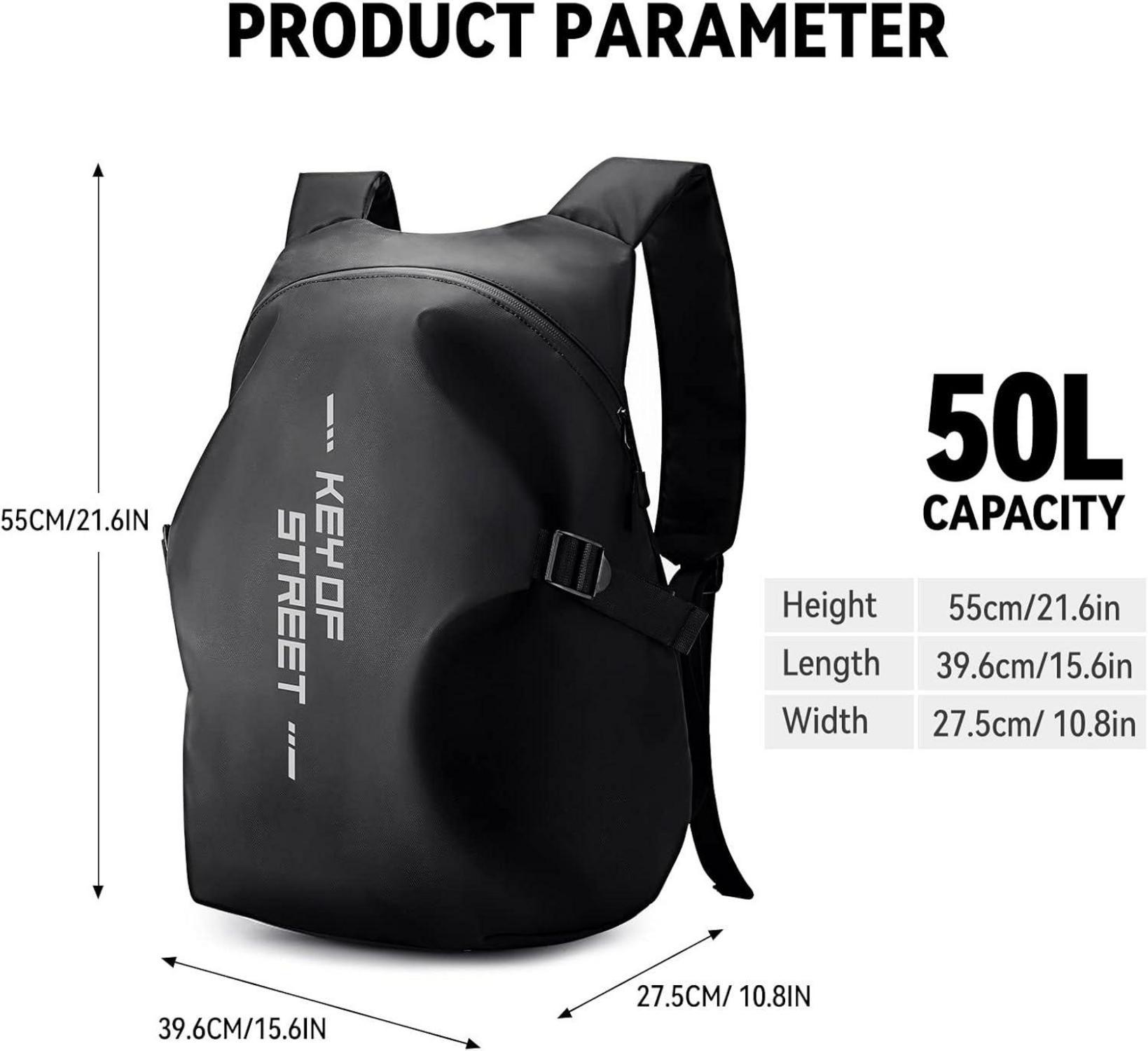 Motorradrucksack Herren wasserdicht mit Helmrucksack und Laptoptasche
