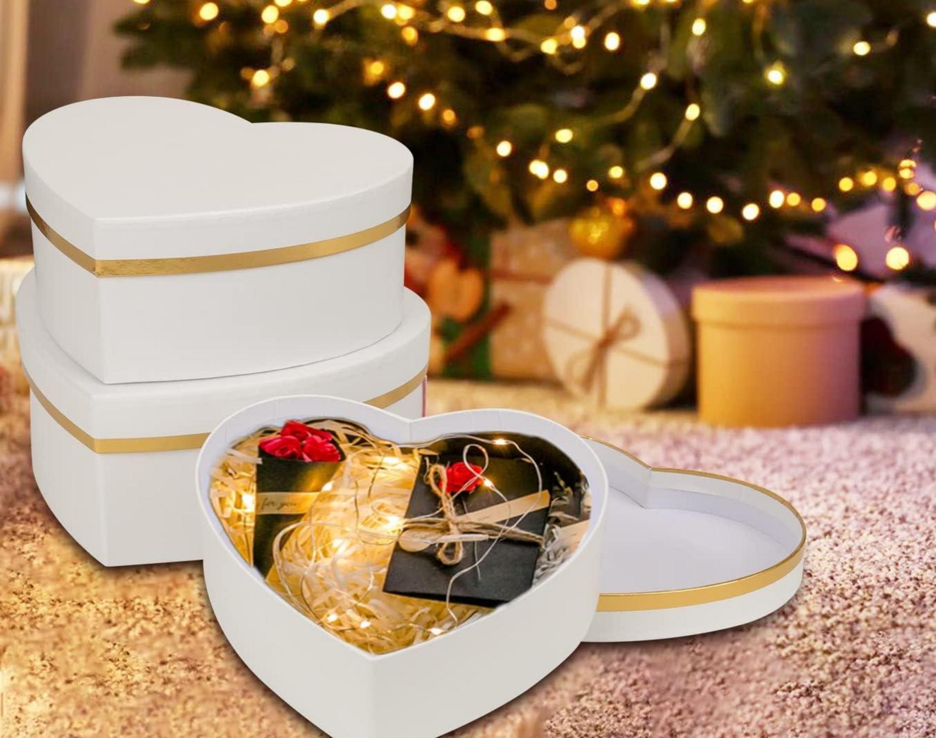 Geschenkbox Herzform 4er Set Aufbewahrungsbox