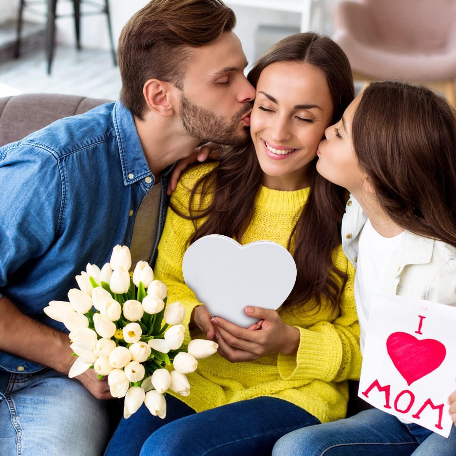 Herzförmige Geschenkboxen 4er Set Weiß für Muttertag und Geburtstag