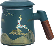 Keramik Teebecher mit Teesieb, Deckel & handgemaltem Design 400ML