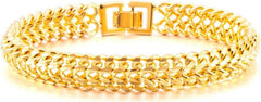 Edelstahl Armband Motorradkette Biker Gliederkette Rock Band Gold
