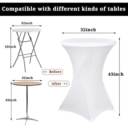 10er-Set Stehtisch Husse für Bistrotisch Ø 80-85 cm Weiß