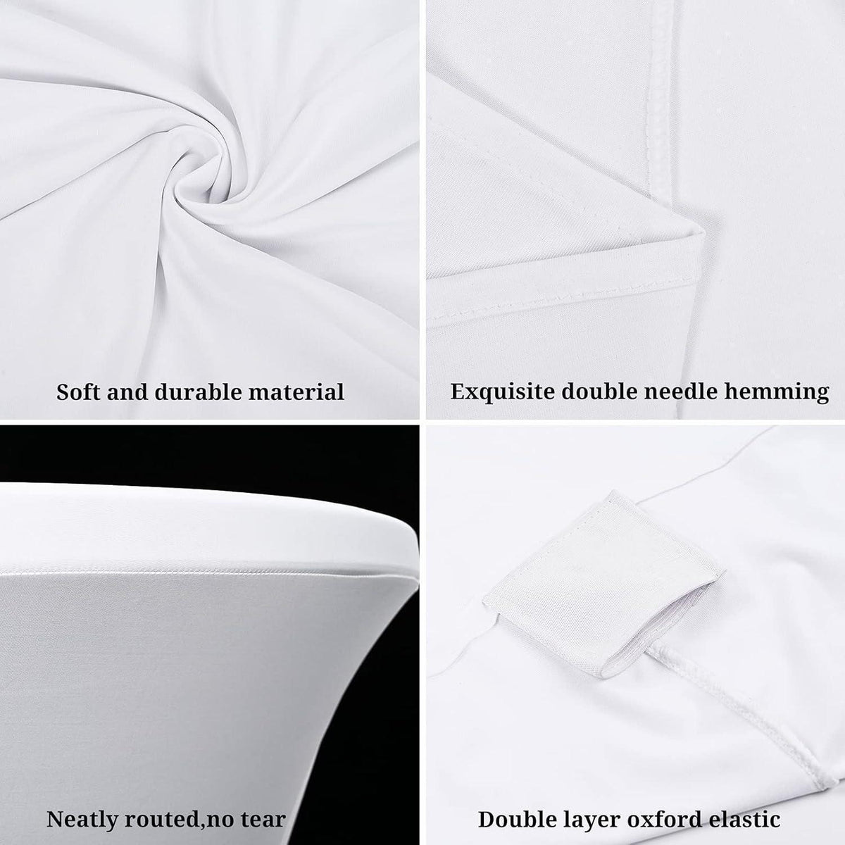 10er-Set Stehtisch Husse für Bistrotisch Ø 80-85 cm Weiß