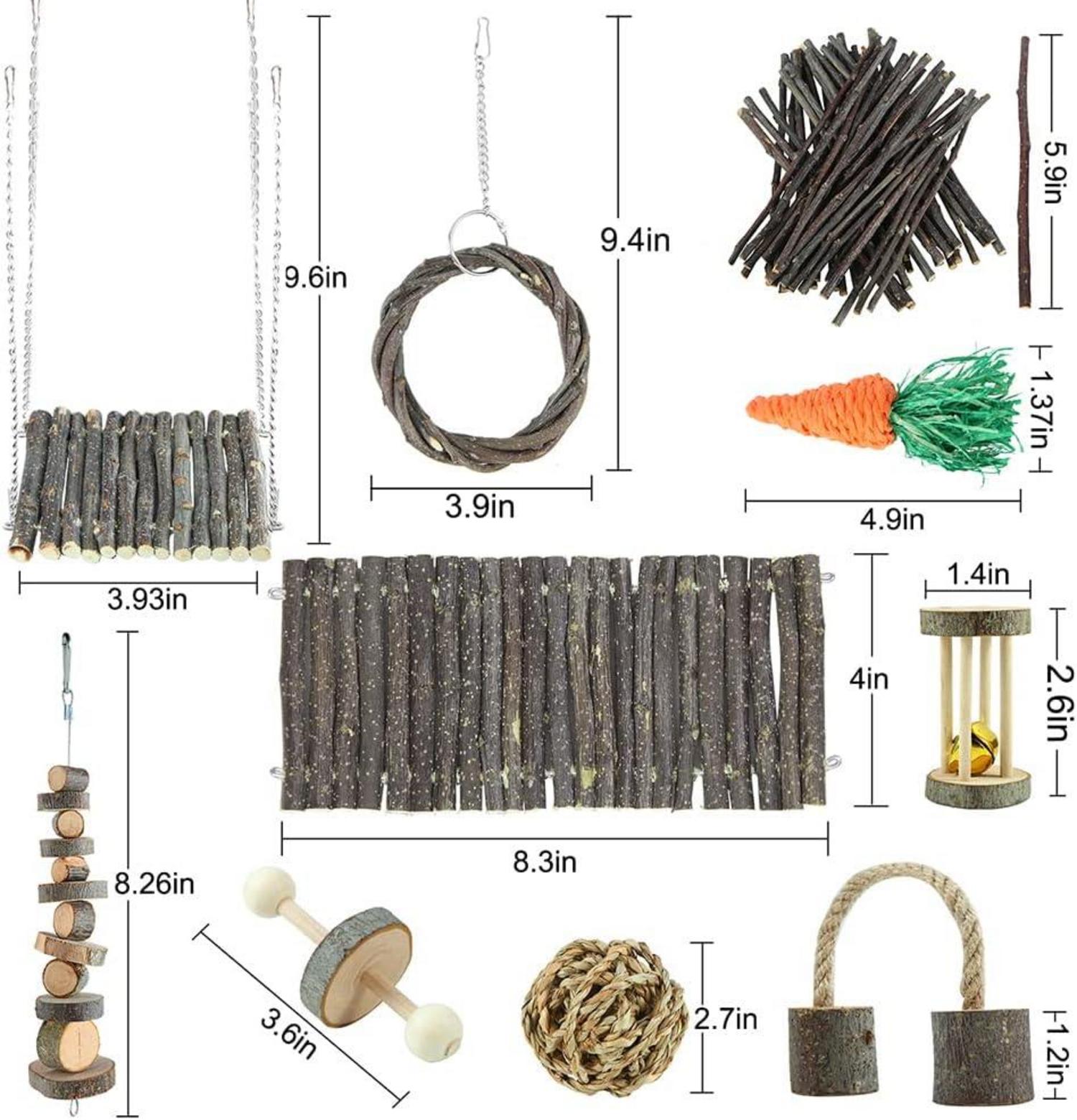 Hamster Kauspielzeug Chinchilla Leiter Roller Apple Holz Sticks