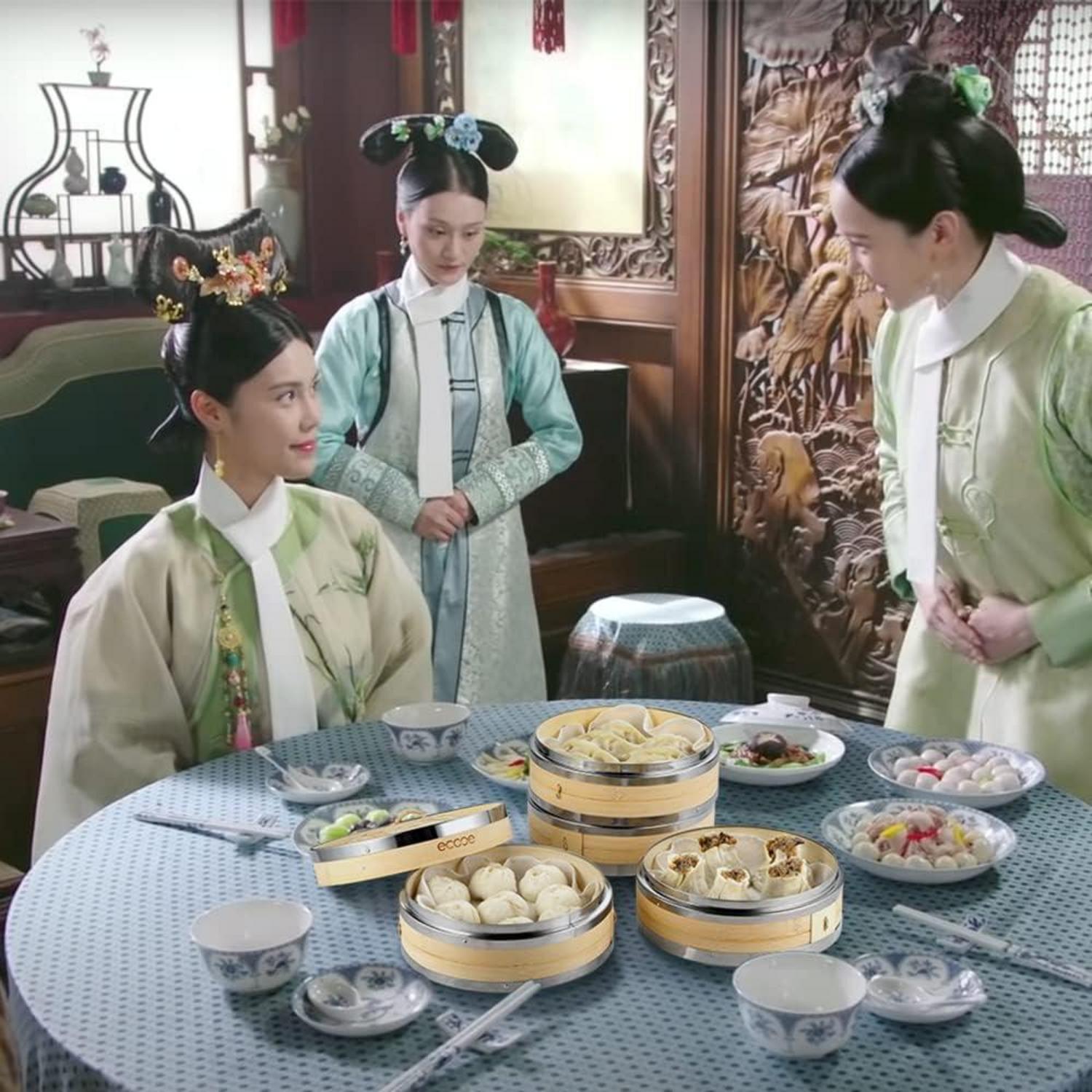 Bambus Dampfgarer 2 Etagen Edelstahl 20cm Baumwolltücher