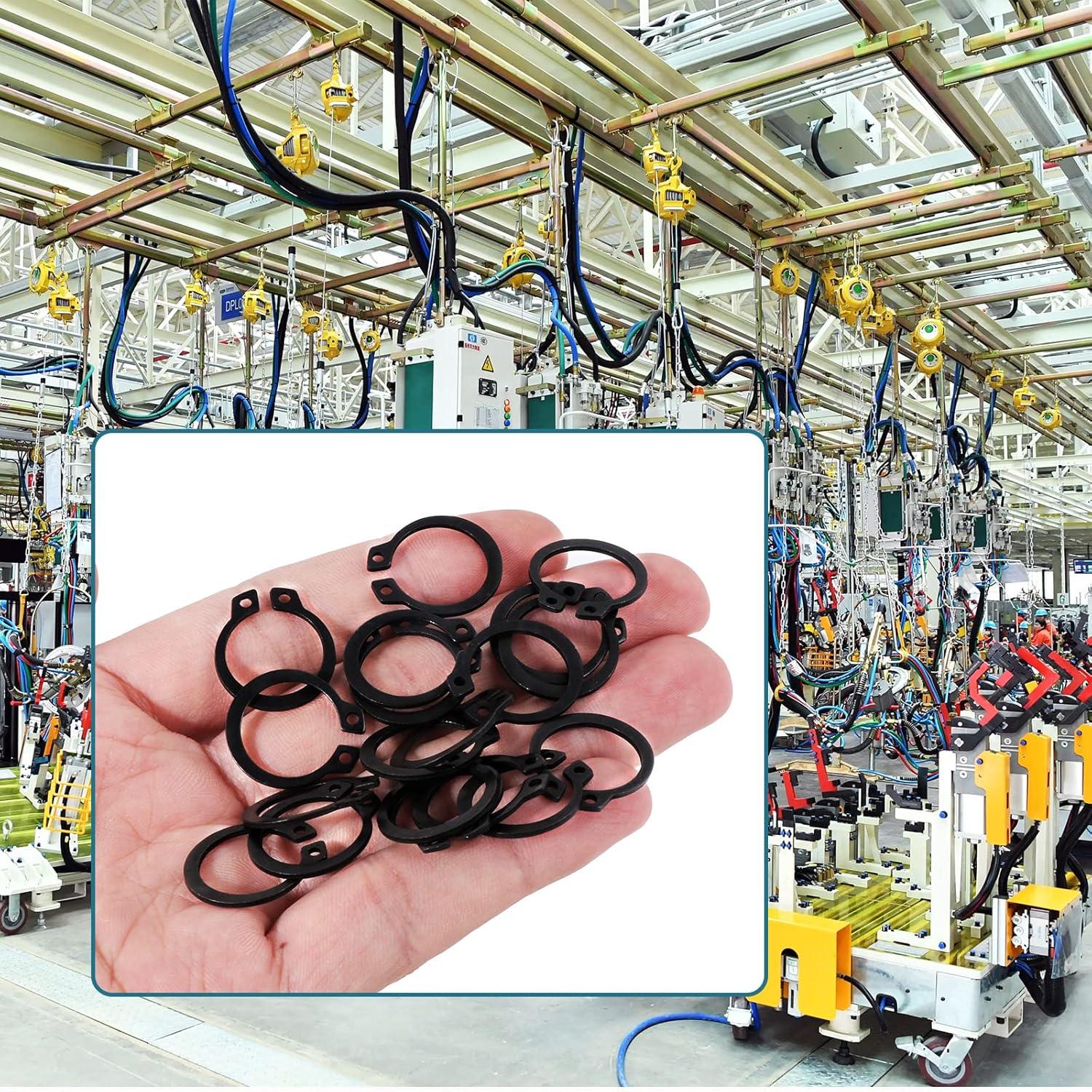 315-teiliges Carbonstahl C-Clip Sortiment für Wellen & Bolzen