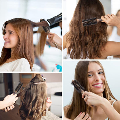 Rundbürste Wildschweinborsten Nylonborsten Styling Haarbürste Locken