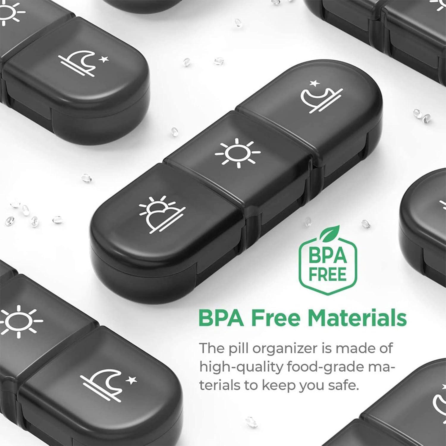 Tablettenbox 7 Tage Kinderfreundlich tragbar BPA-frei