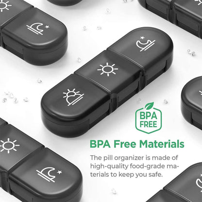 Tablettenbox 7 Tage Kinderfreundlich tragbar BPA-frei