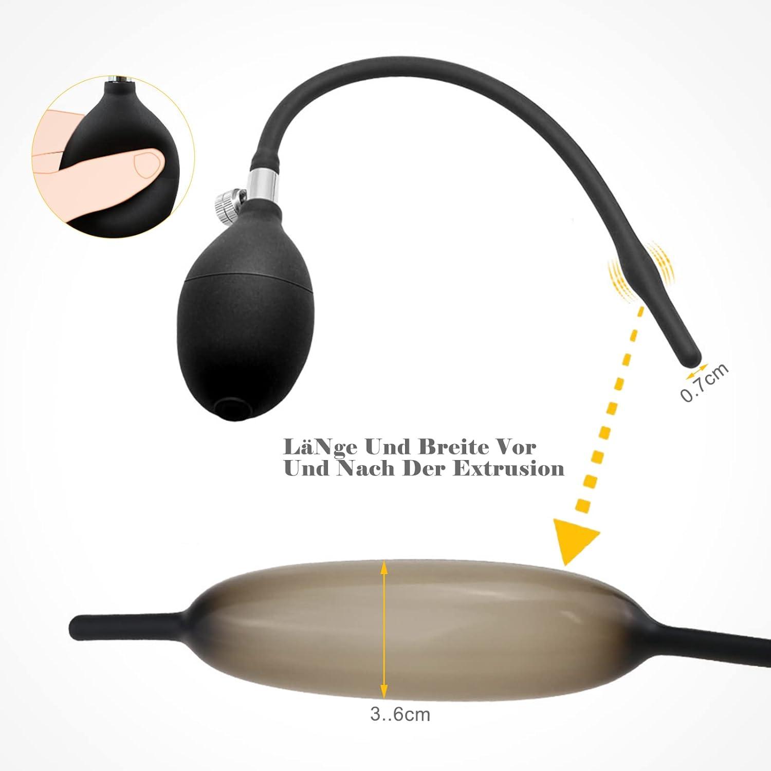 Aufblasbarer Harnröhren Dilator für Männer Silikon Penis Plug mit Pumpe Prostata Massage SM Sexspielzeug