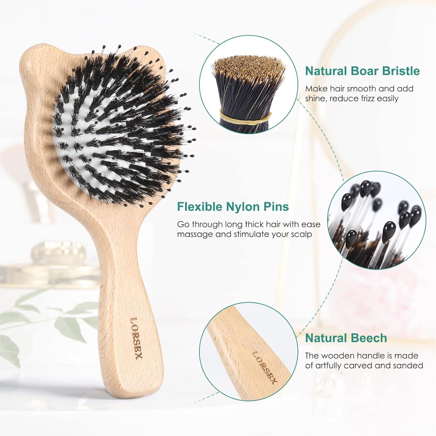 Mini Bär Haarbürste Damen Herren Kinder echtes Naturholz