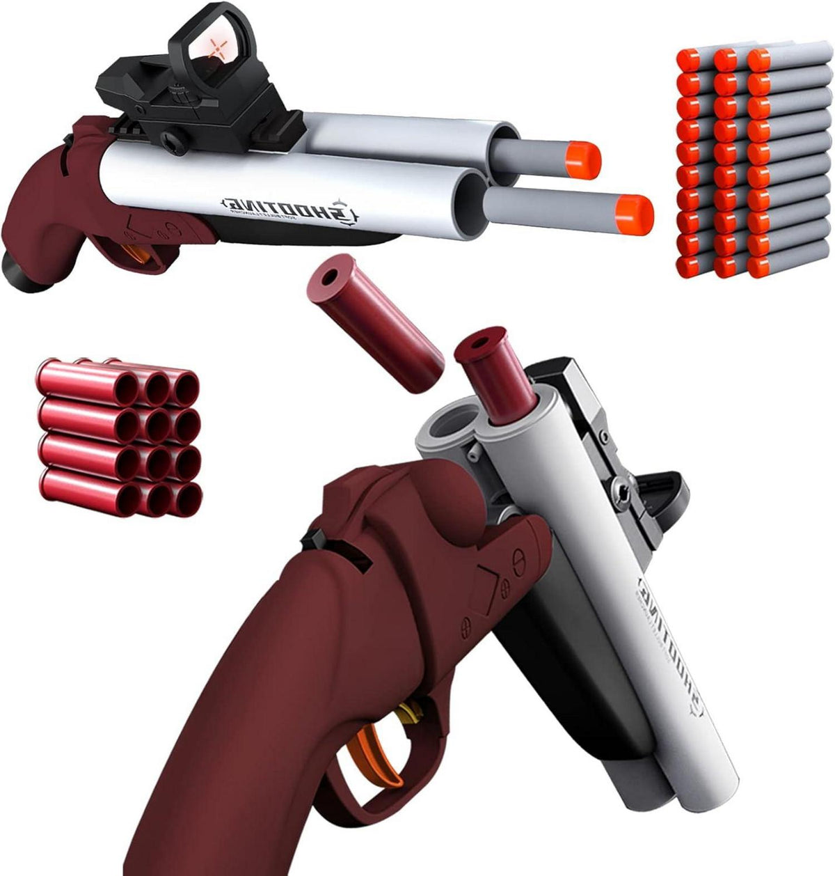 Dart Blaster Double Barrel Schaumstoffpistole für Kinder ab 8 Jahren