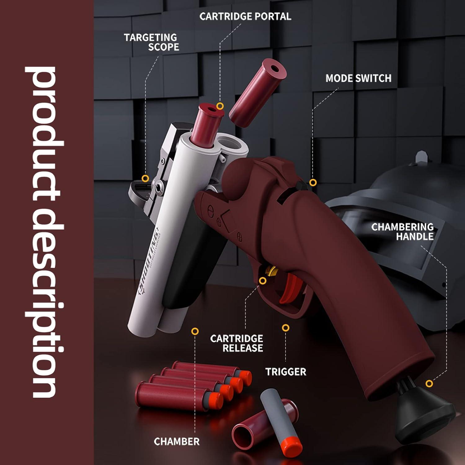 Kinder Spielzeug-Schaum-Blaster mit Doppellauf und 30
