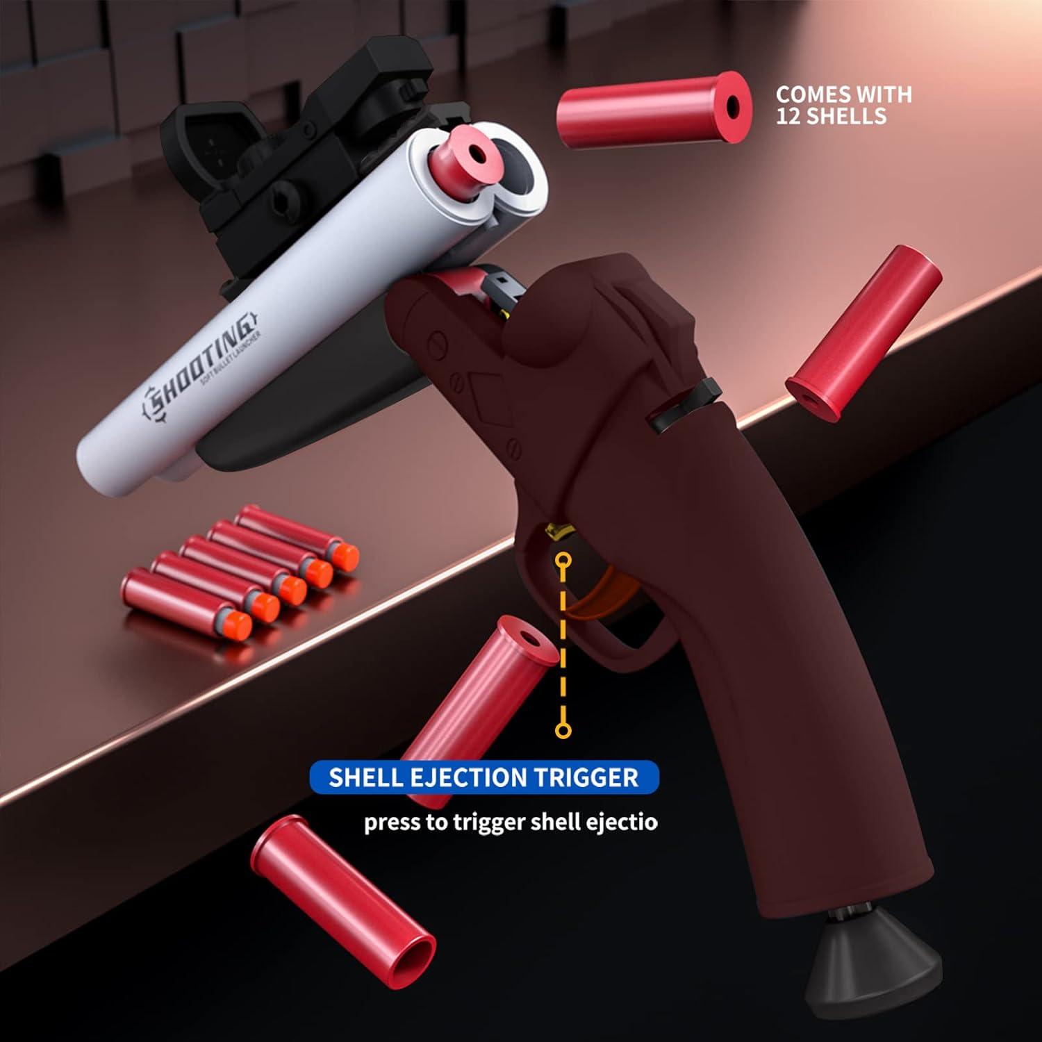 Schaumstoff-Dart Blaster Set mit Double Barrel und Granatenauswurf