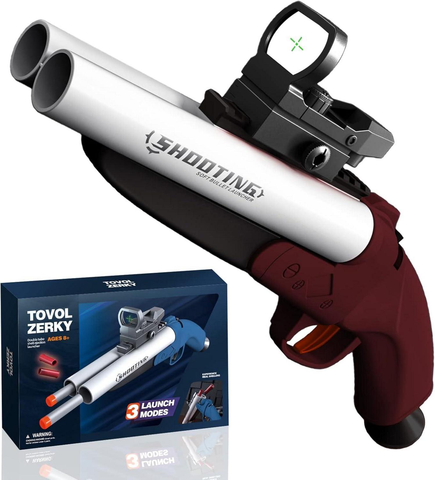 Doppel-Lauf Schaumstoffblaster Shell Ejecting Spielzeugpistole Kinder