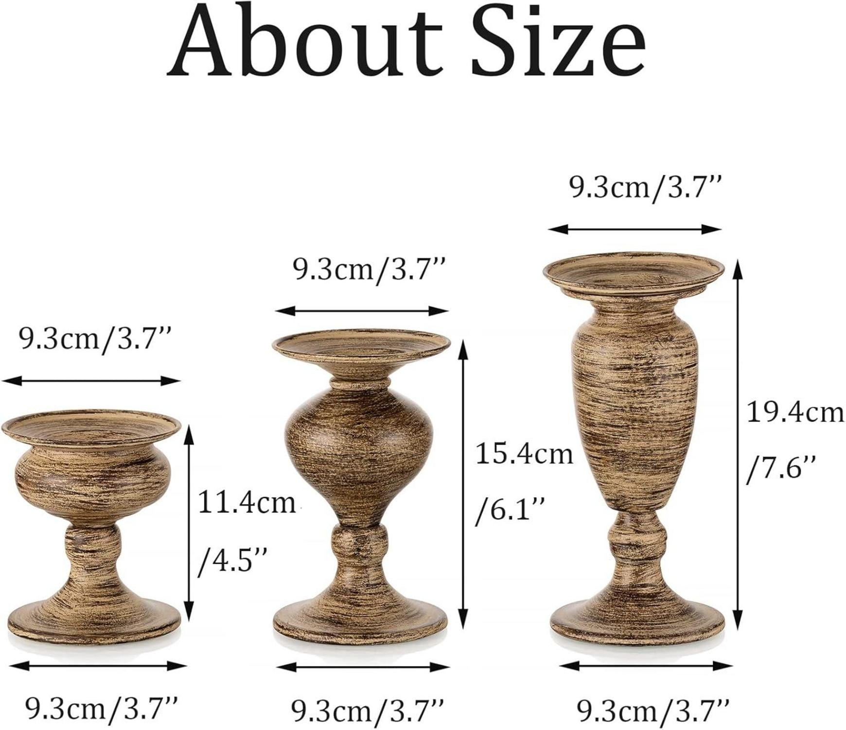 Kerzenleuchter Vintage Metall Braun 3er Set Wohnzimmer Hochzeit