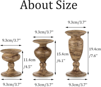 Kerzenleuchter Vintage Metall Braun 3er Set Wohnzimmer Hochzeit