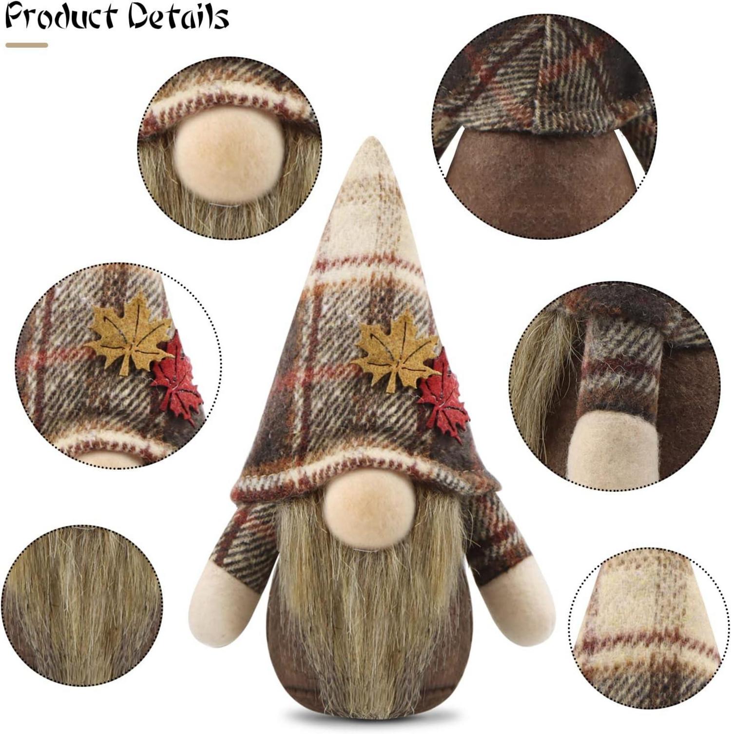 Wichtel Herbstdekoration 2er Set Herbstdeko Figuren Braun