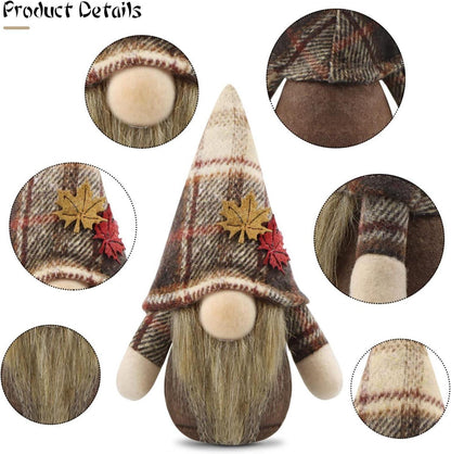 Wichtel Herbstdekoration 2er Set Herbstdeko Figuren Braun