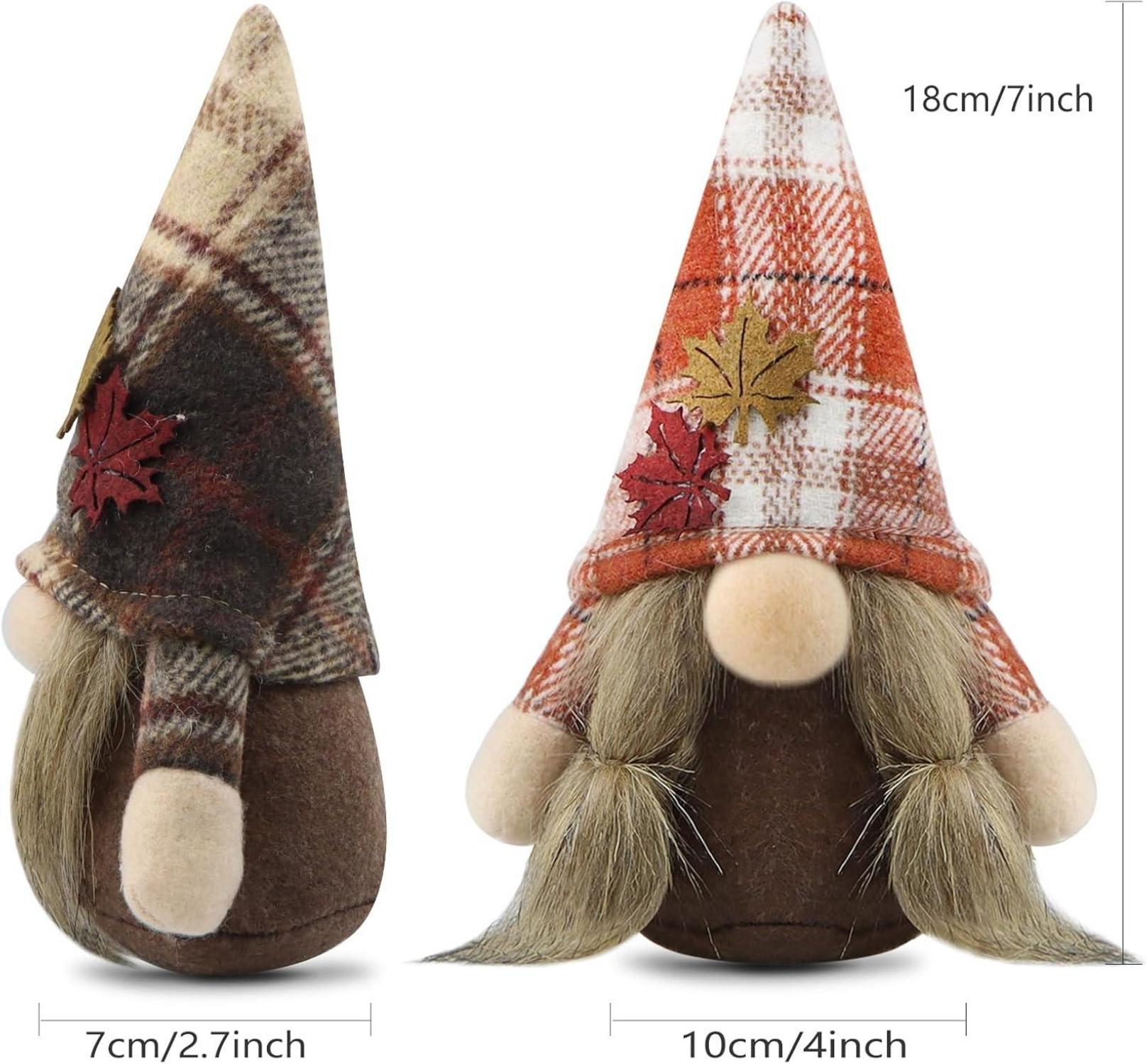 Dekoration Herbst-Zwerge 2er Set Wichtel Figuren Autumn Decorations