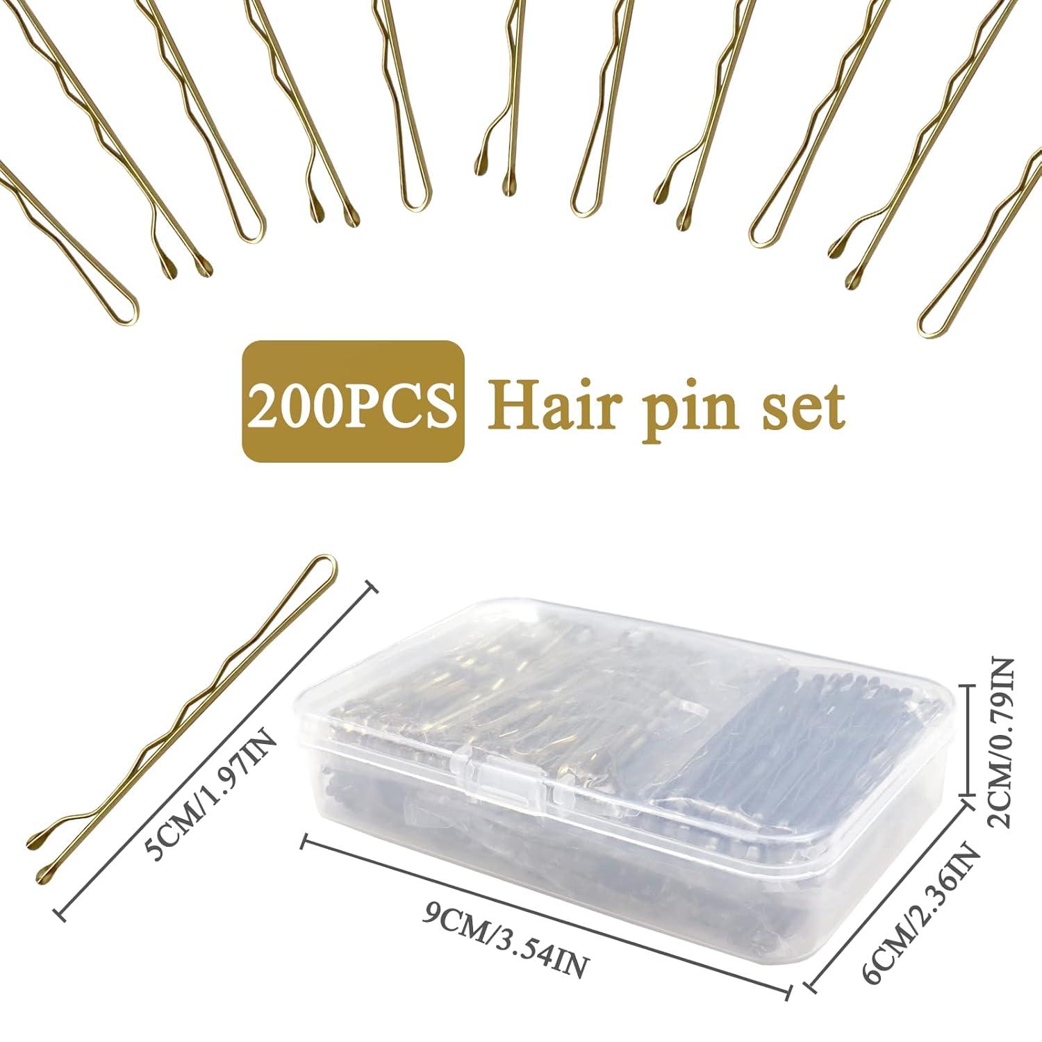 Metall Haarnadeln Set, 200 Stück, 5 cm Wellenform Bobby