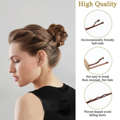 Metall Haarnadeln Wellenform Bobby Pins 200 Stück Set mit Aufbewahrungsbox