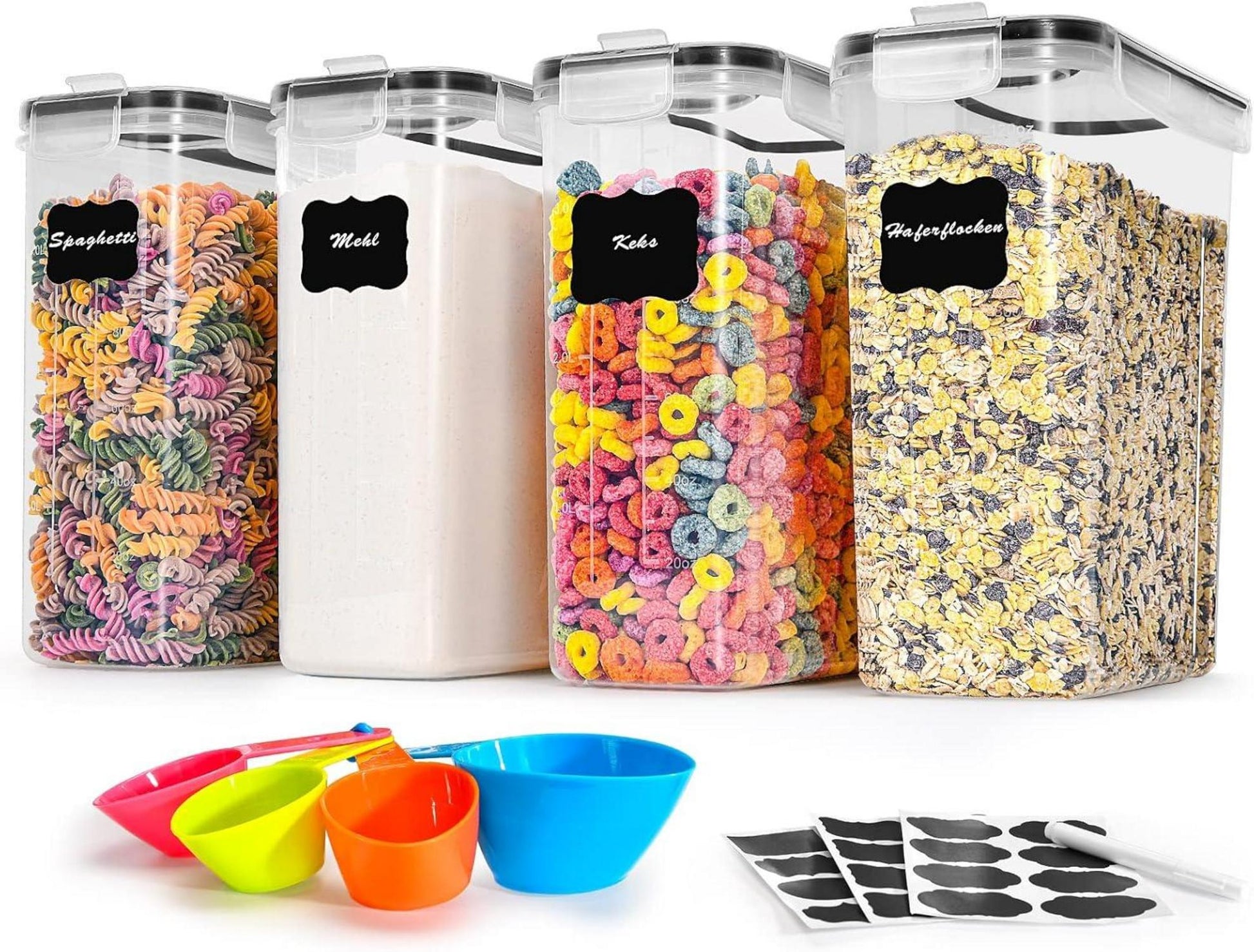 Vorratsdosen Set 4L Luftdicht Groß Aufbewahrungsbox Organizer Müsli