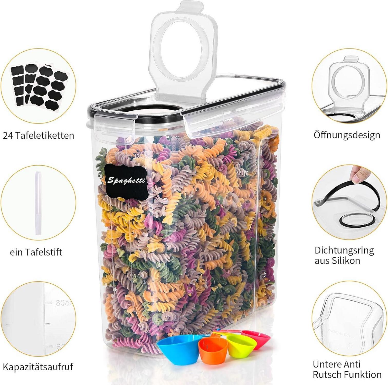 Vorratsdosen Set 4L Luftdicht Groß Aufbewahrungsbox Organizer Müsli