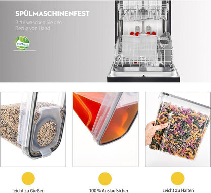 4er Set Vorratsdosen 4L Luftdicht BPA-frei für Küche Aufbewahrung