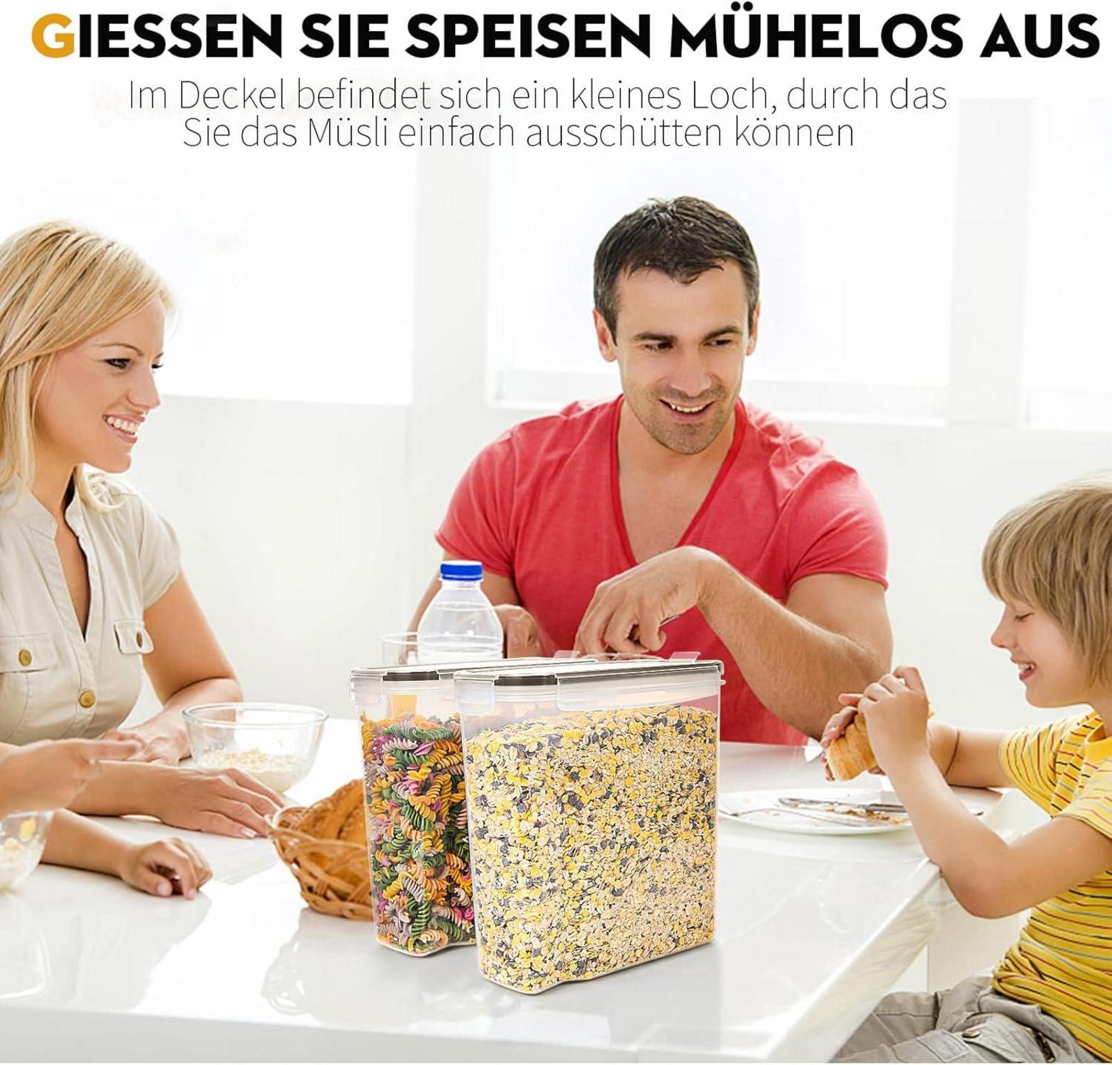 Vorratsdosen 4L Set 4 tlg. Luftdicht Groß, BPA-frei, Aufbewahrungsbox