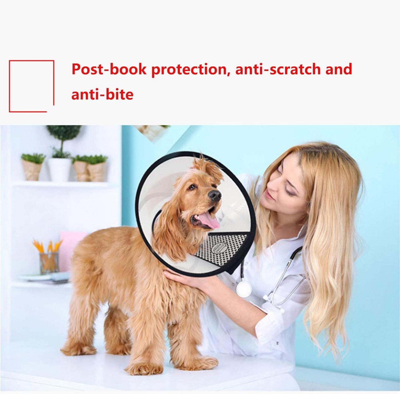Verstellbares Halsband Anti-Bite Schutzkragen für Große Hunde 38-43cm