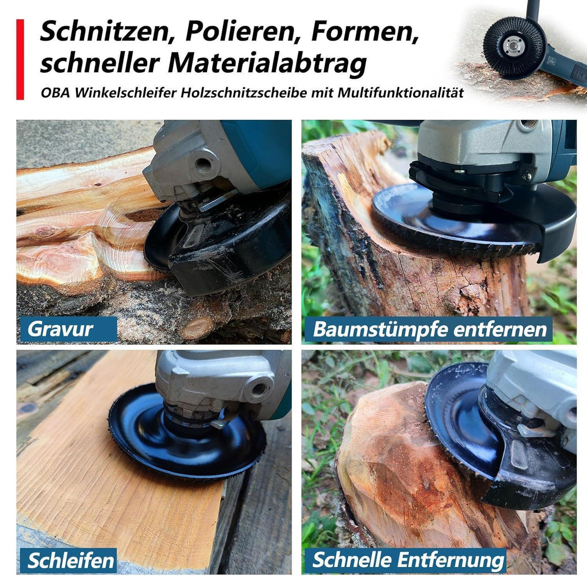 Holz Schleifscheiben für Winkelschleifer 115mm, 3er Set