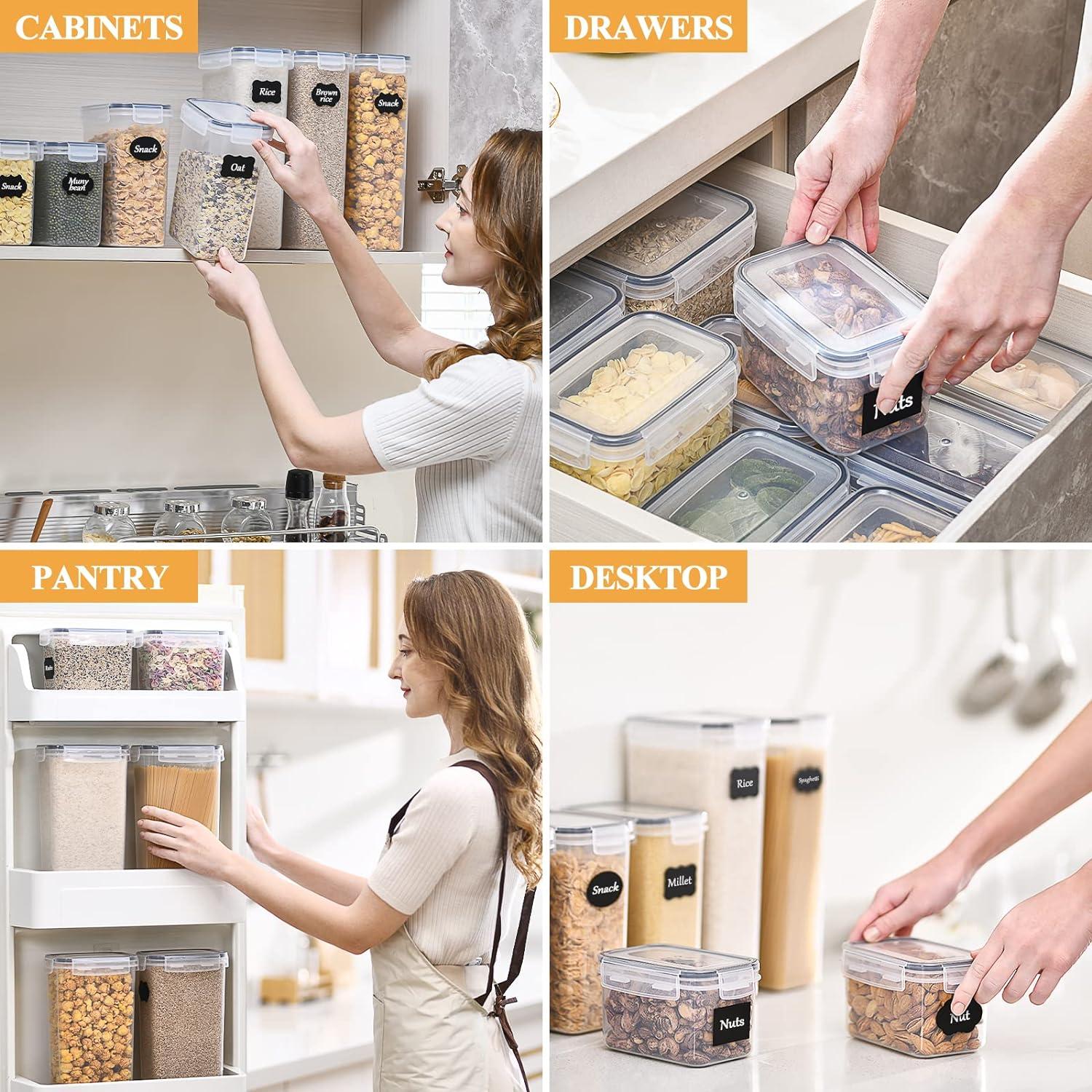 Vorratsdosen Set 16-tlg. Luftdicht Aufbewahrungsbox Organizer Etiketten