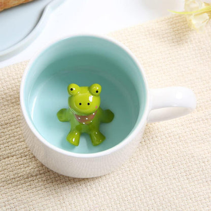 Süßer Frosch Kaffeebecher Keramik 3D Tier Geschenk 230ml