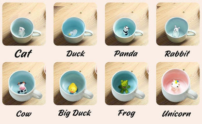 Süße Frosch Keramik Kaffeetasse 3D Tier Morgen-Schale 230ml - Geschenk für