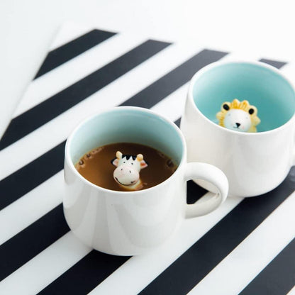 Süße Kuh Kaffeebecher Keramik 3D Tier Tasse 230ml - Geschenk für Geburtstage, Weihnachten
