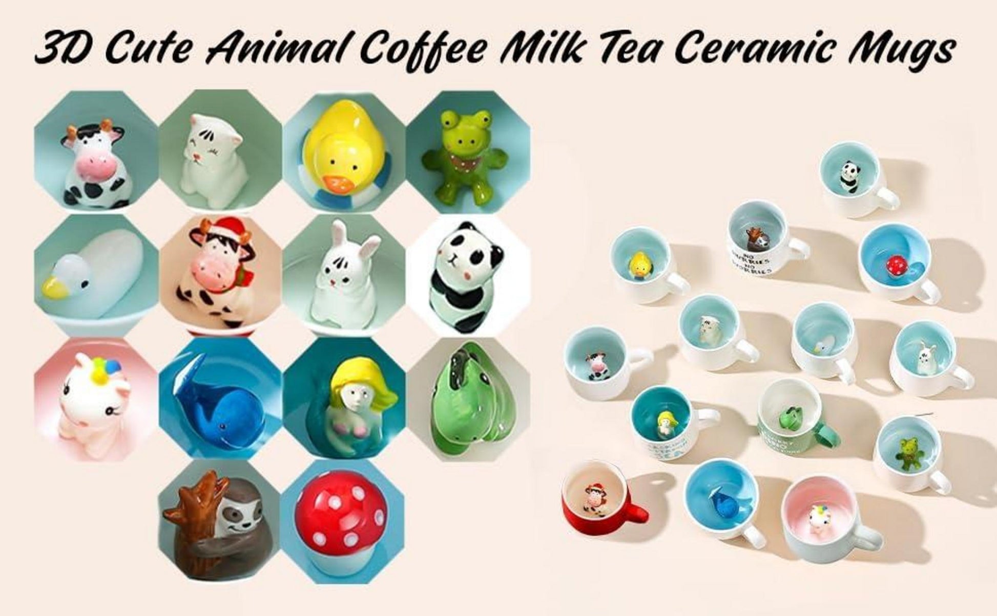 Süße Ente Keramik Kaffeebecher 3D Tier Tasse 230ml Morgen Geschenk