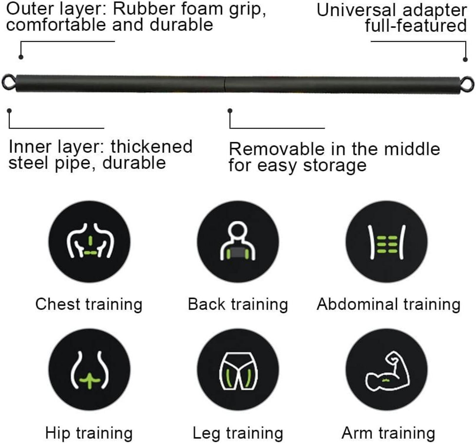 Fitnessband Pilates Bar Resistance Bands Schwarz