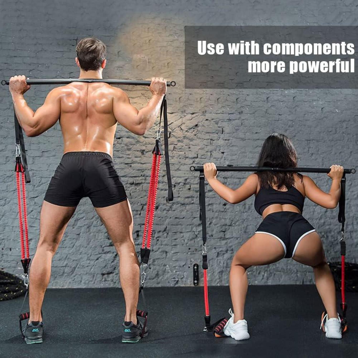 Pilates Bar Fitnessbänder Widerstandsbänder Resistance Bands Schwarz