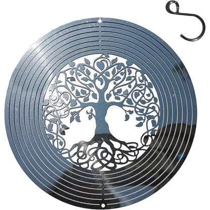 3D Edelstahl Windspiel Baum des Lebens Garten Dekoration