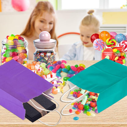 30er Set Kraftpapiertüten 10 Farben Henkel Geschenktüten 21x15x8cm