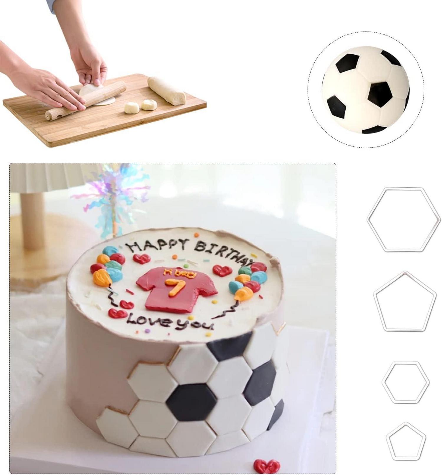 8-teiliges Fußball Ausstecher Set für Kuchen und Desserts - Kunststoff