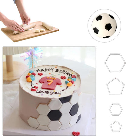 8-teiliges Fußball Ausstecher Set für Kuchen und Desserts - Kunststoff