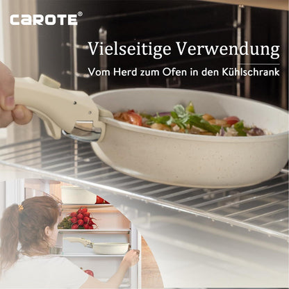 11-teiliges Pfannenset abnehmbaren Griffen Induktion Ofenfest
