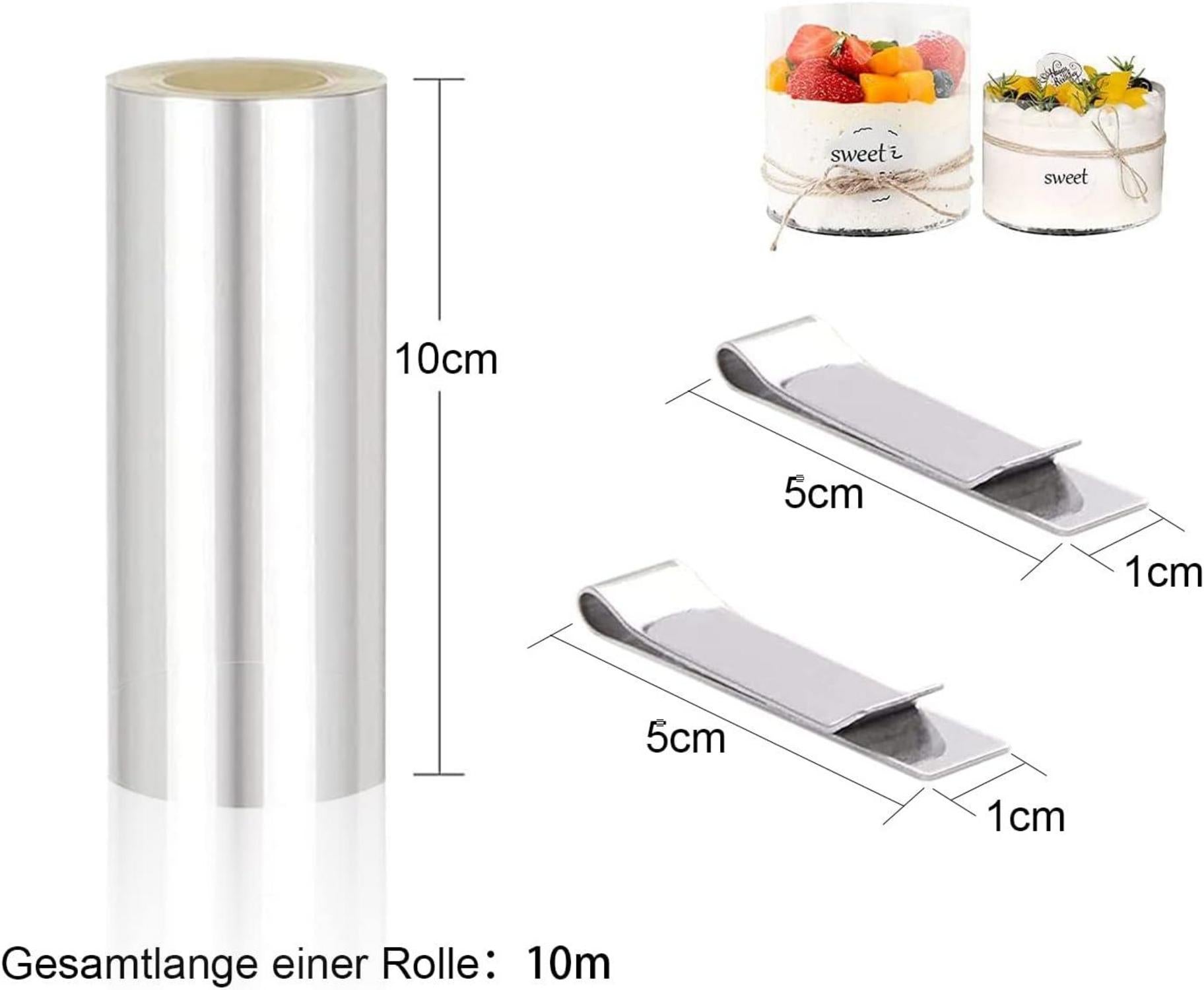 MIUTME Tortenring Verstellbar Rund Rostfrei Backform Acetat Kuchenränder 16-30cm