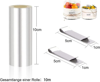 MIUTME Tortenring Verstellbar Rund Rostfrei Backform Acetat Kuchenränder 16-30cm
