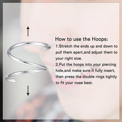 Mayhoop Chirurgenstahl Nasenpiercing Hoop Ring 8mm 4er Pack